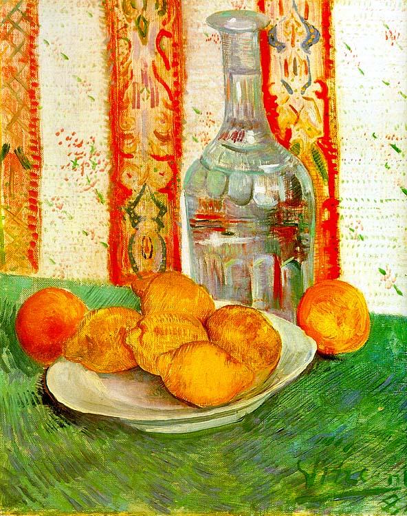 Vincent Van Gogh Still Life with Decanter and Lemons on a Plate